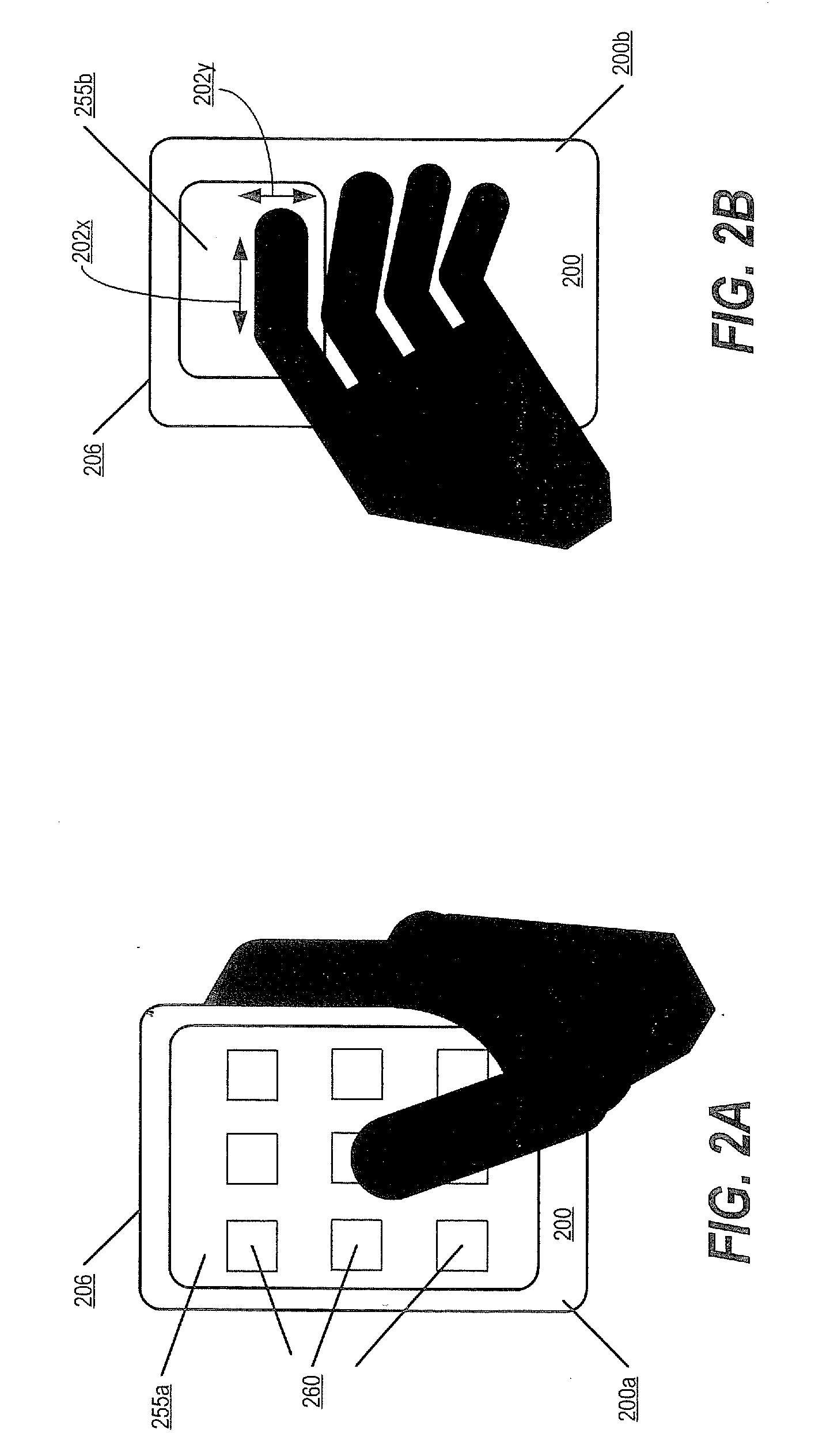 Mobile terminals including multiple user interfaces on different faces thereof configured to be used in tandem and related methods of operation