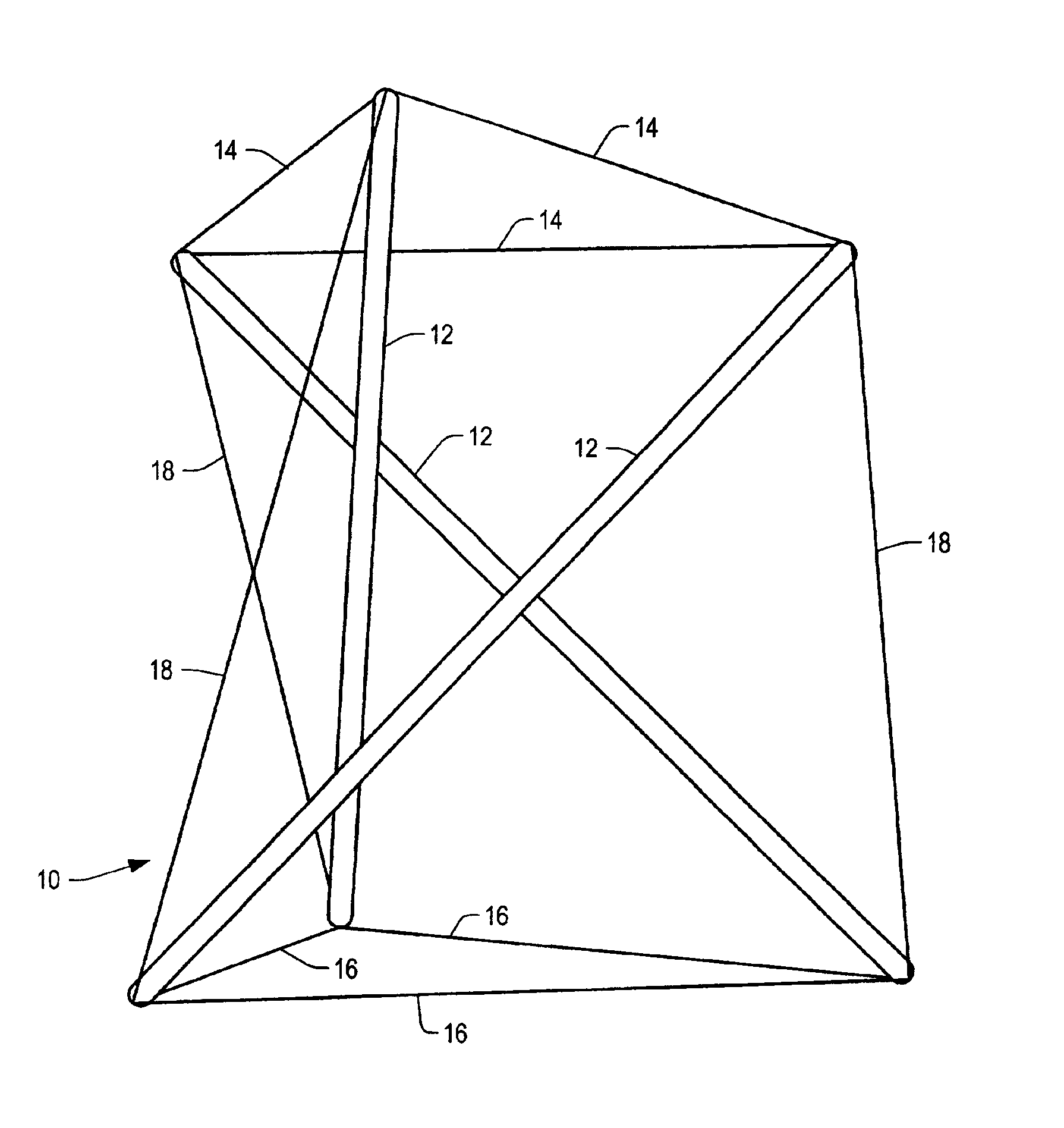 Tensegrity unit, structure and method for construction
