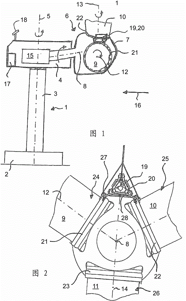 Wind turbine with remote wind measuring device and remote wind measuring device