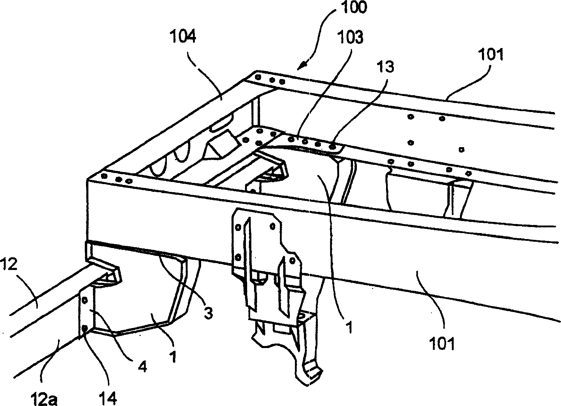 Impact shock absorbing structure of a vehicle