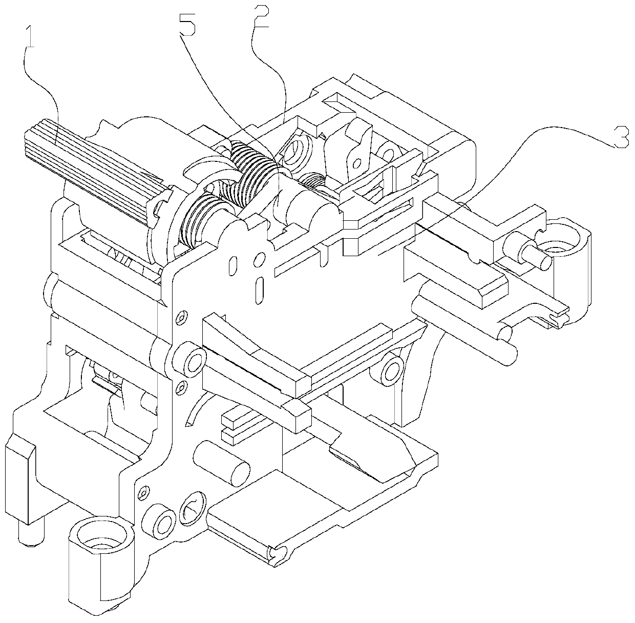 Action mechanism used by residual current operated circuit breaker