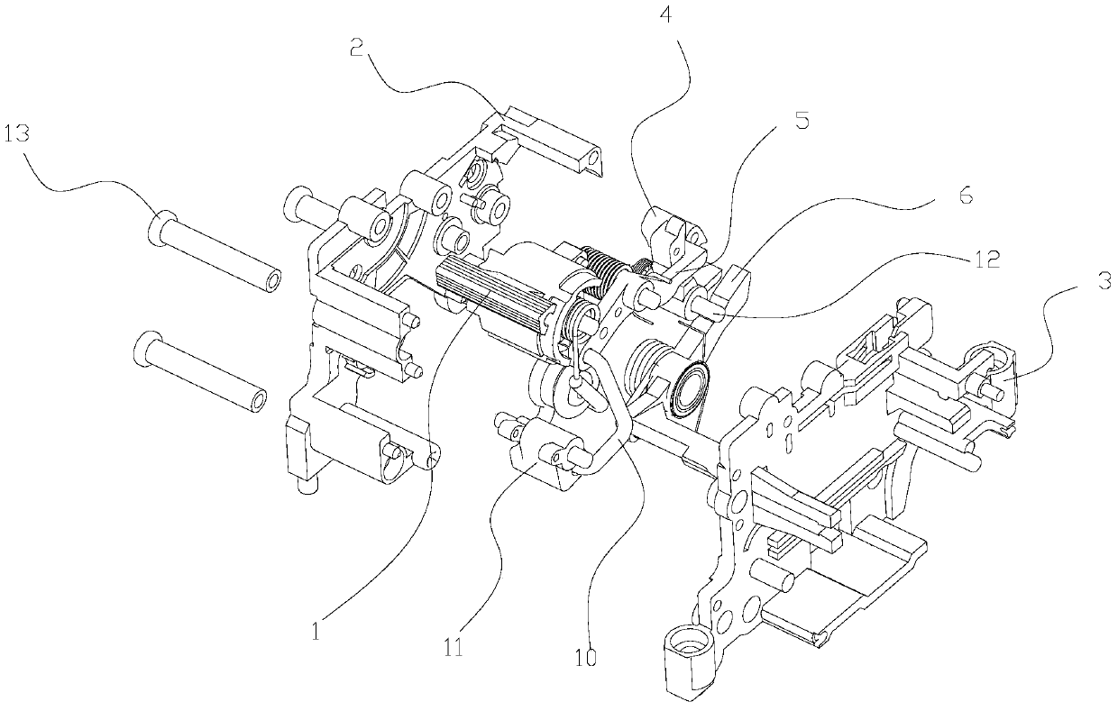 Action mechanism used by residual current operated circuit breaker