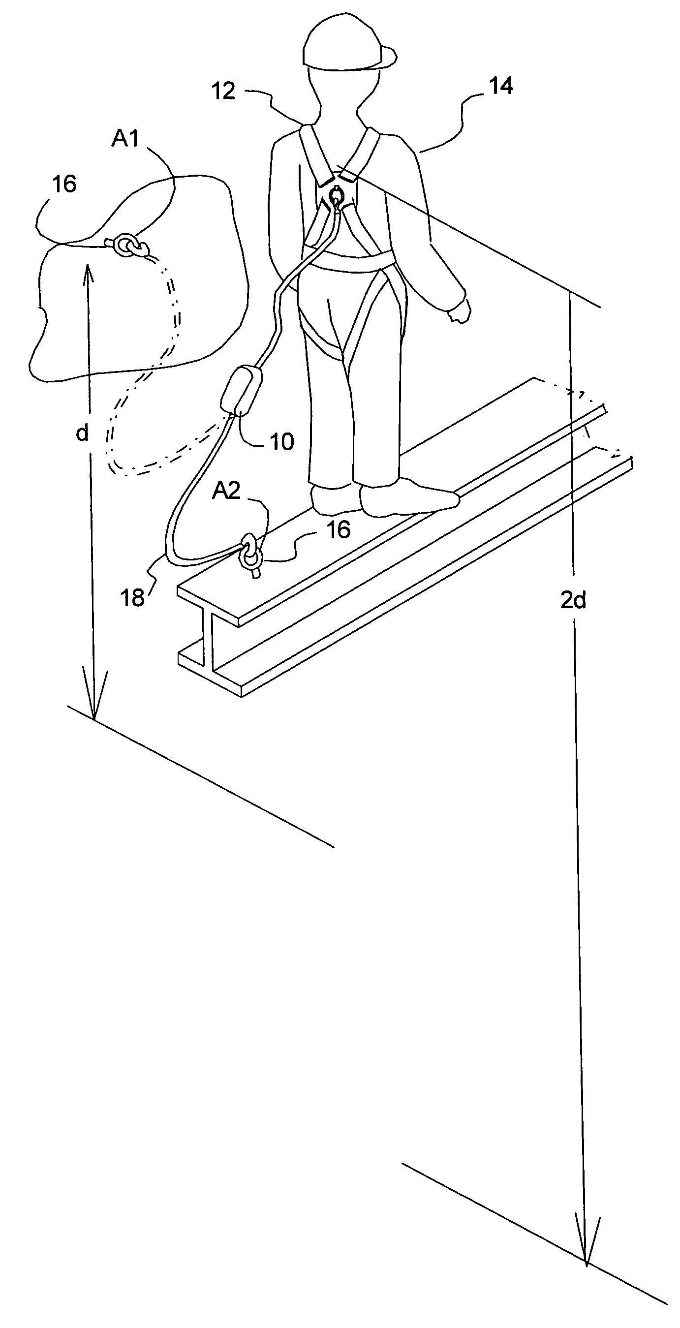 Multiple stage personal fall arrest energy absorber