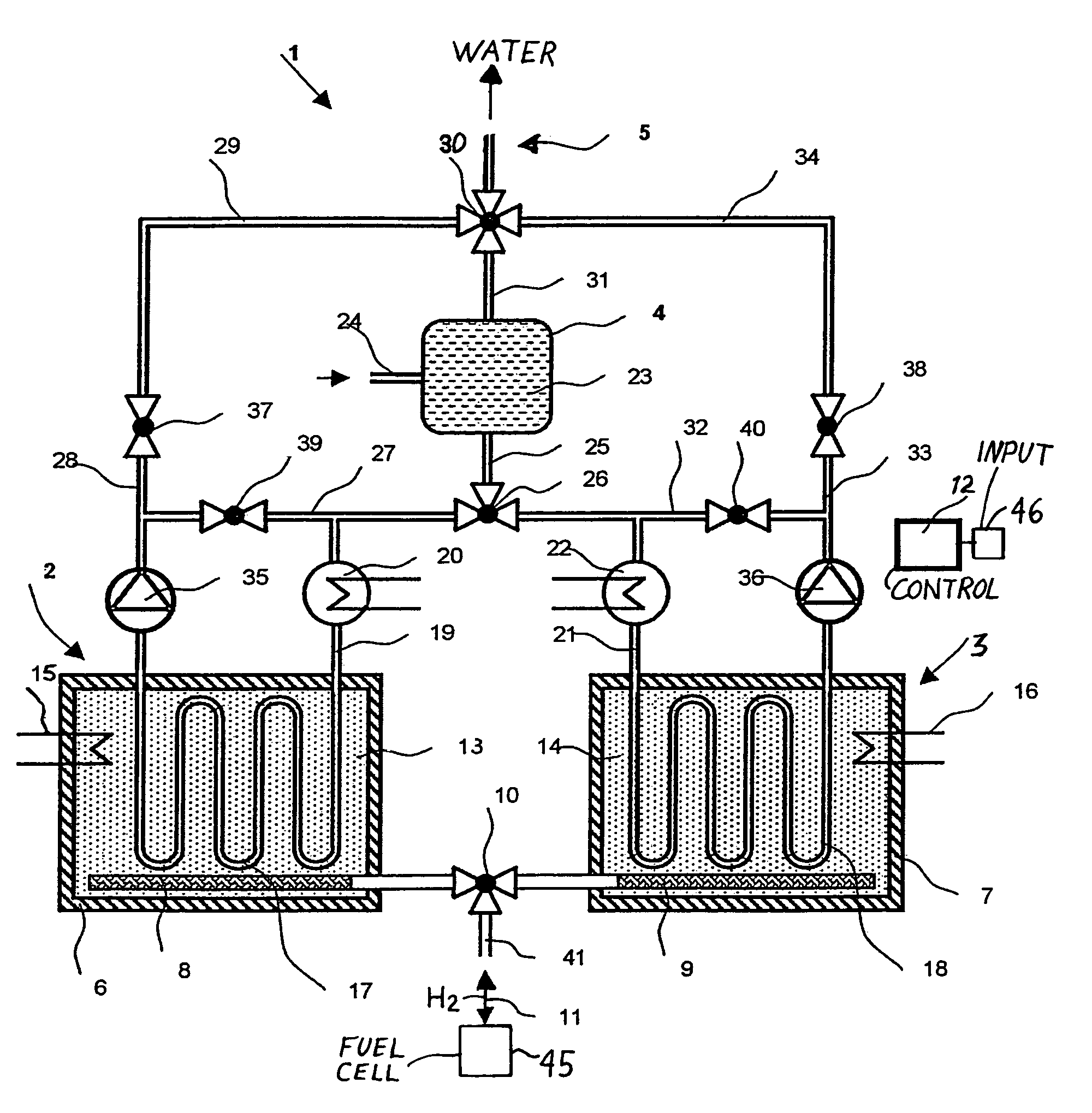 Method and apparatus for tempering gaseous and/or liquid media in transportation vehicles, particularly in aircraft