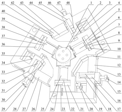 Stepping giant magnetostrictive precision rotary drive device