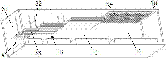 Plant growing rack with large planting space and high light energy utilization rate and application method of plant growing rack