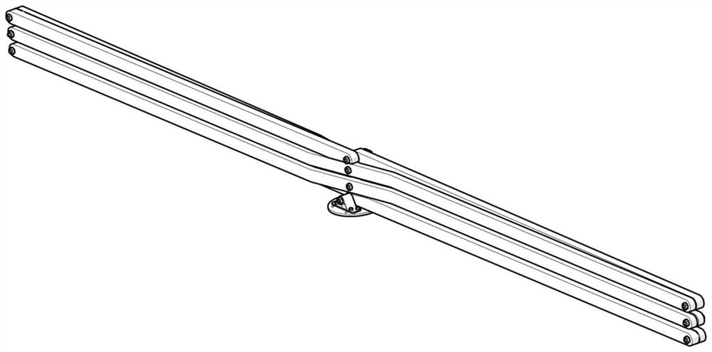 Flexible solar wing with shear fork type unfolding mechanism