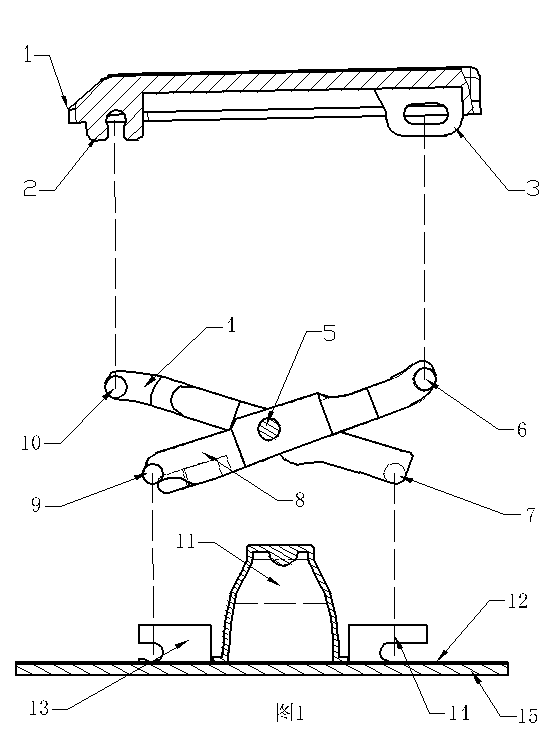 Key switch device with connecting rods and supporting plate molded separately through one plate material