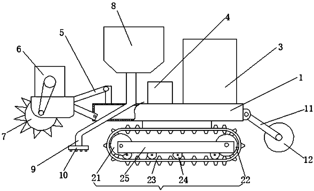 Fertilizer distributor for gravel soil field and method for improving gravel soil