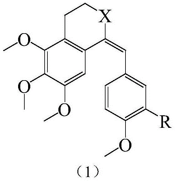 Substituted benzylidene tetralone derivatives and preparation method and applications