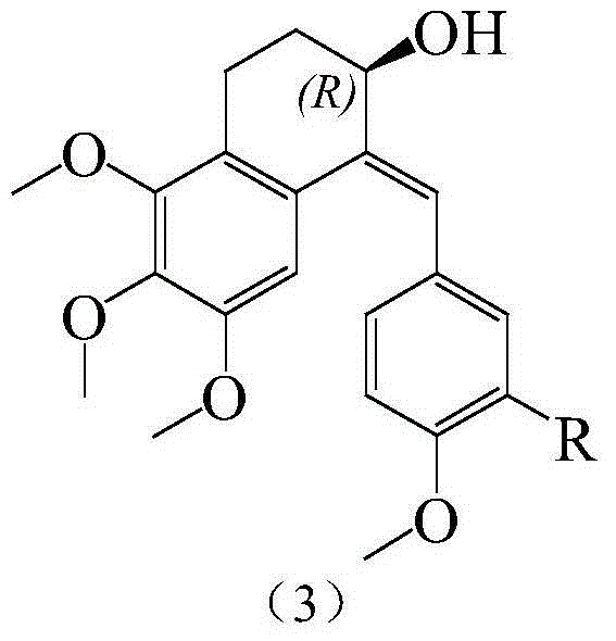 Substituted benzylidene tetralone derivatives and preparation method and applications