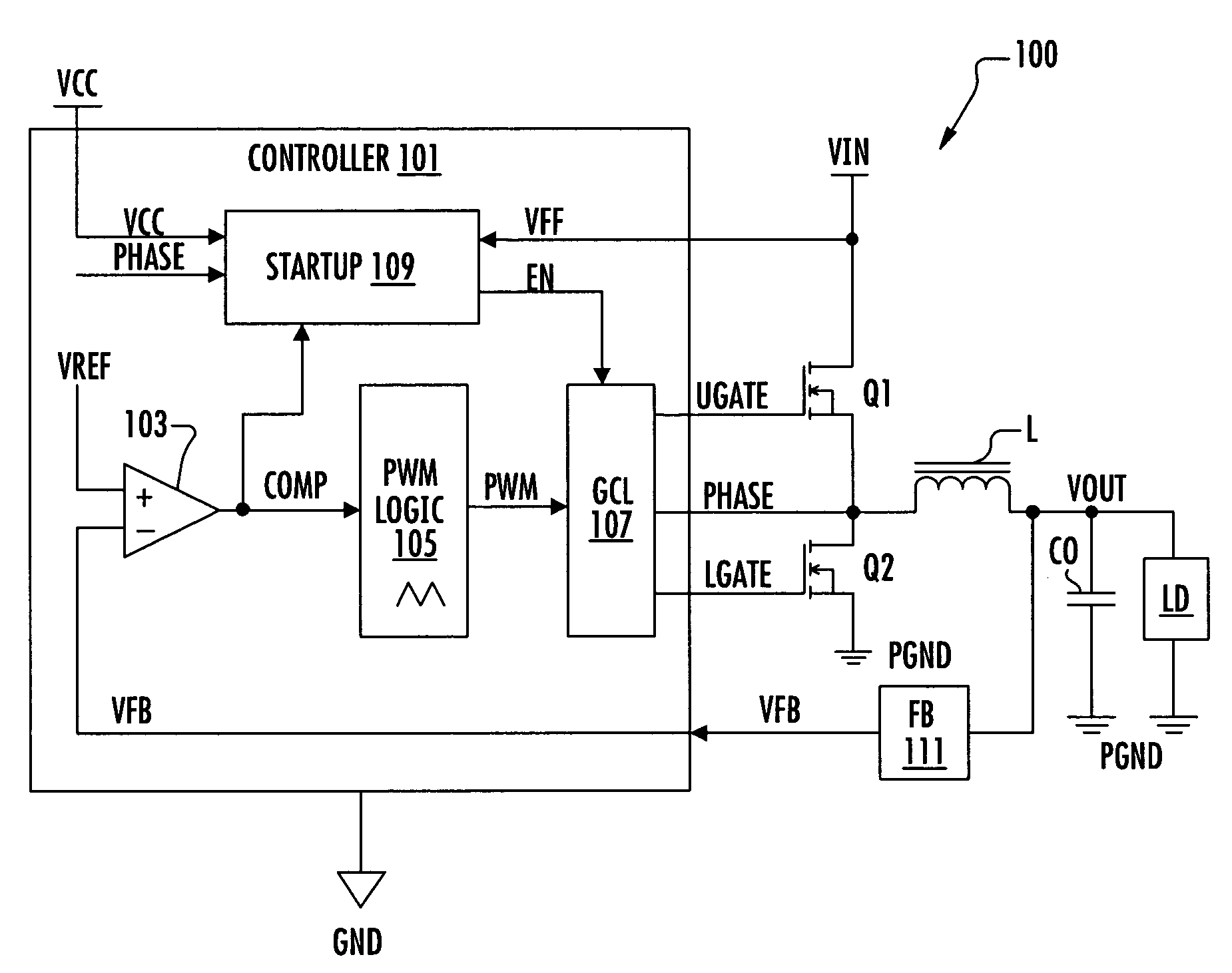 Startup circuit for converter with pre-biased load