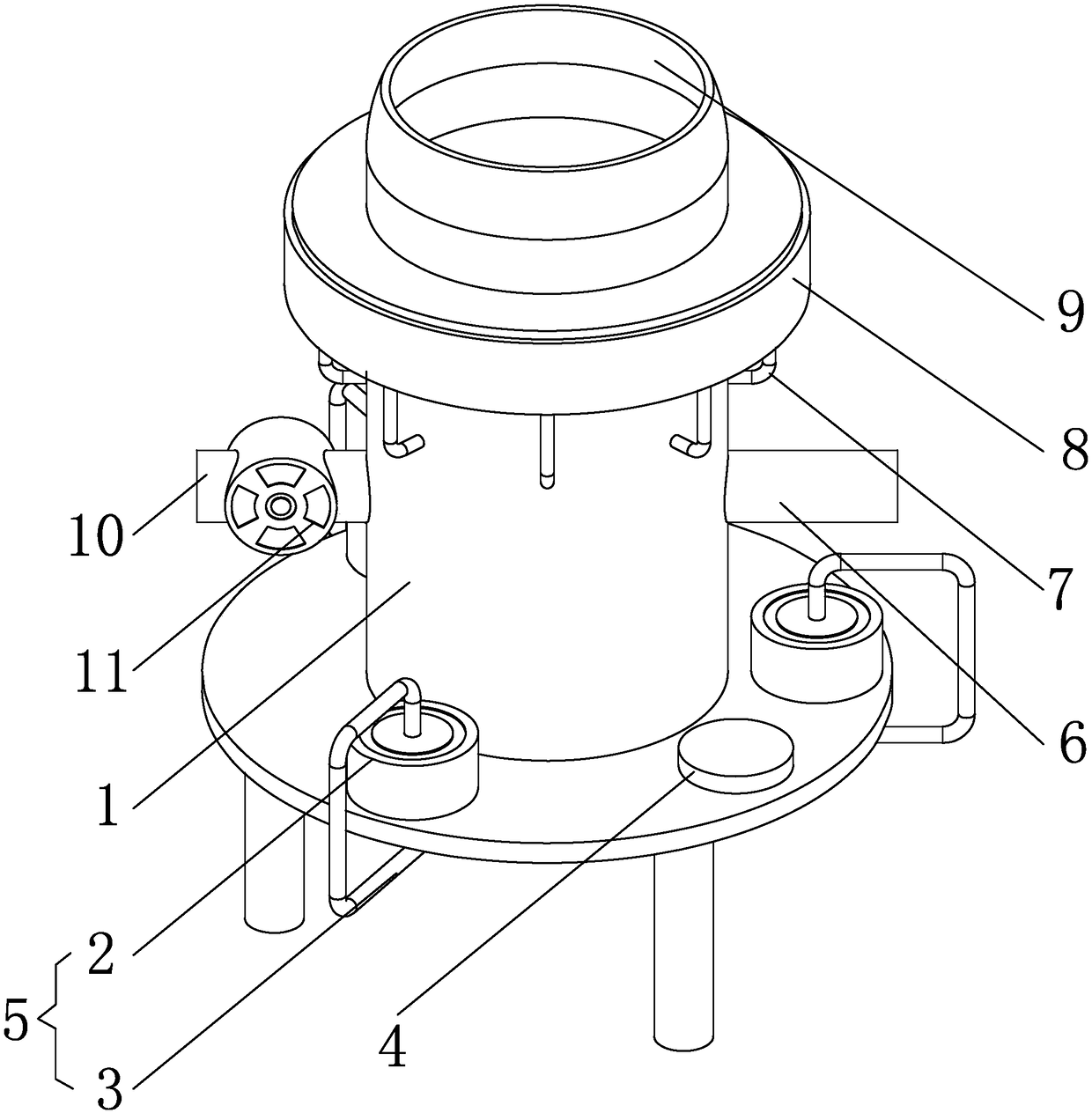 High-dust flue gas desulfurization and washing tower