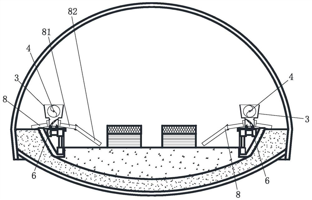 Tunnel inverted arch and inverted arch filling and pouring construction device and system