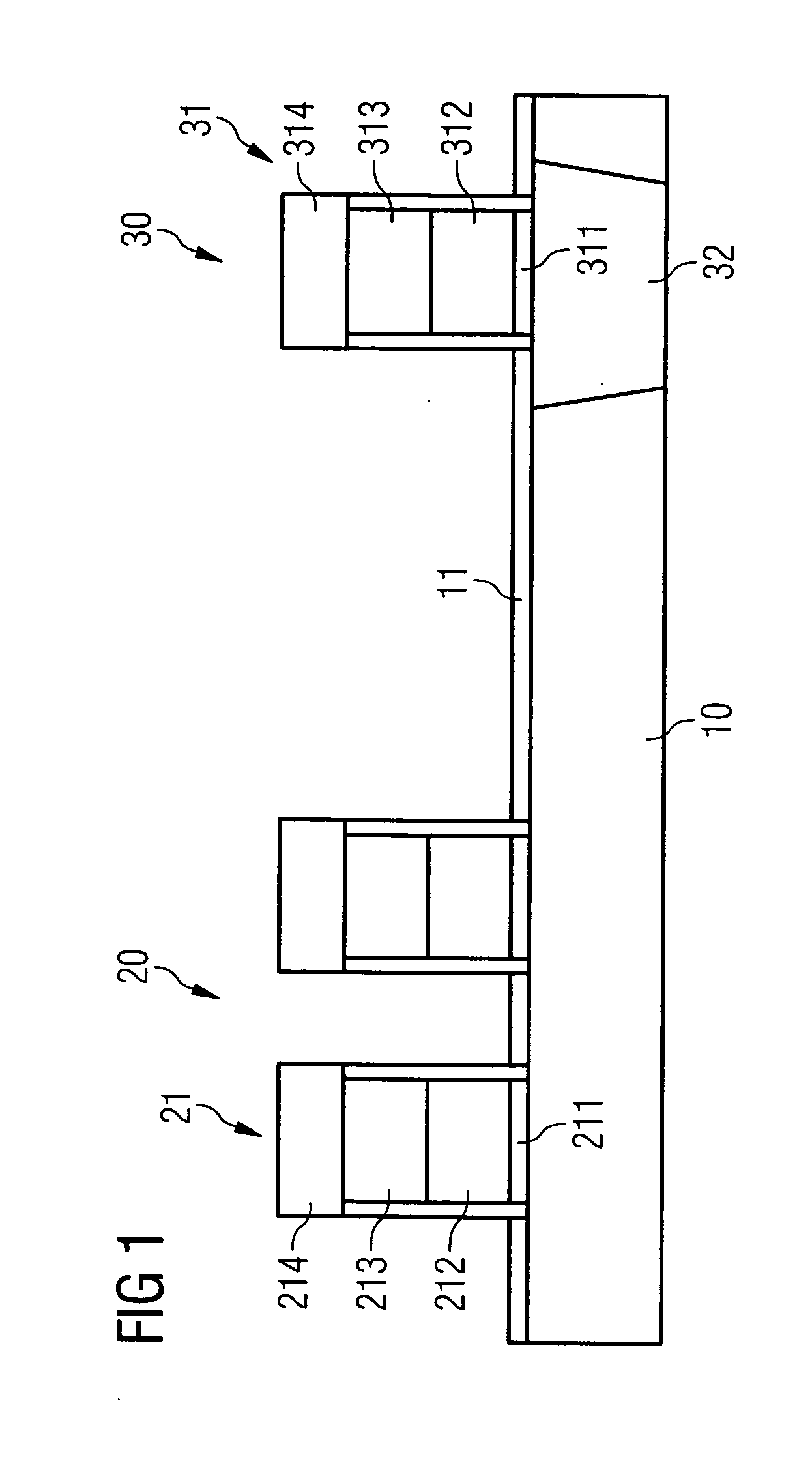 Method for fabricating a first contact hole plane in a memory module