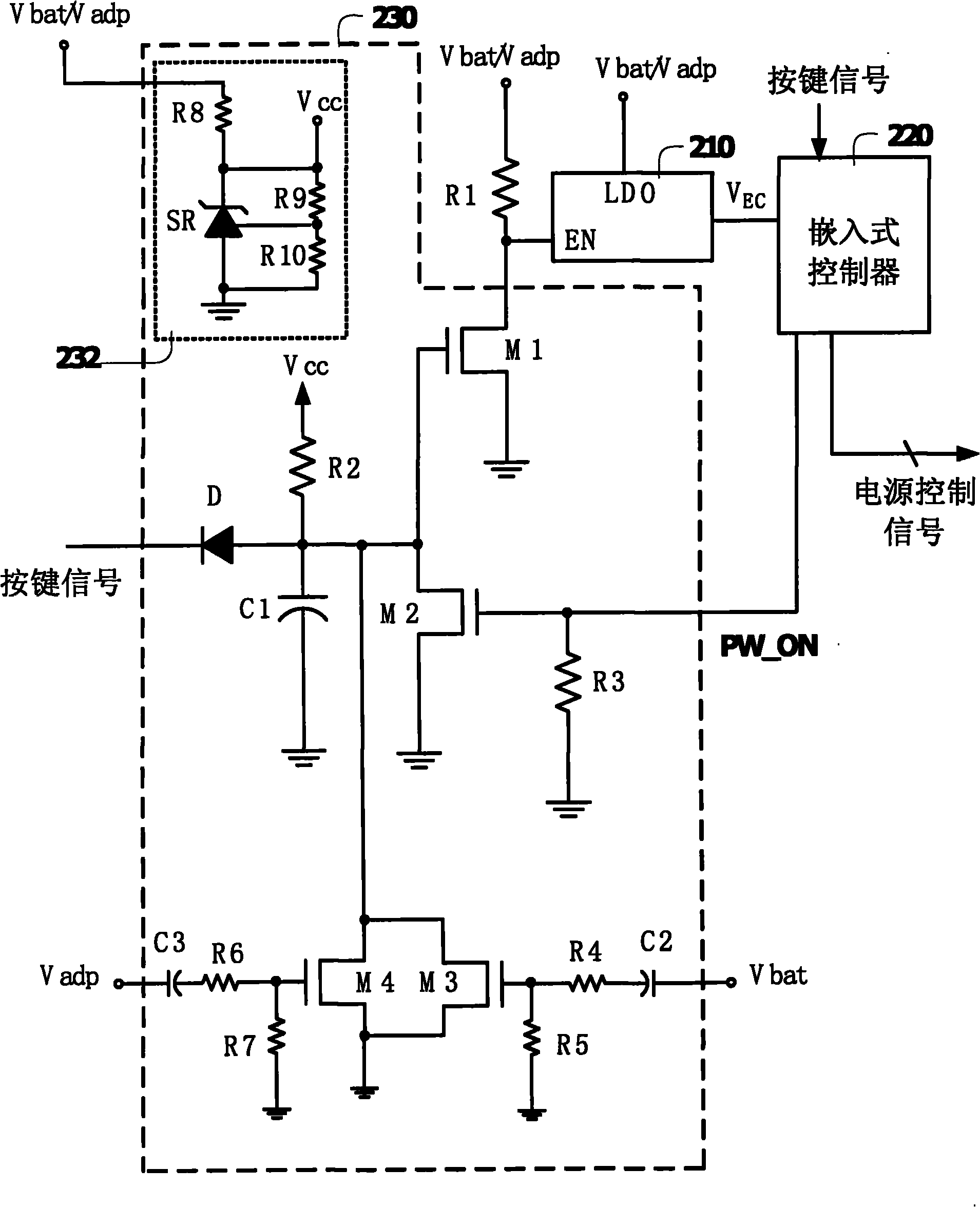 Power supply control circuit and control method of computer system
