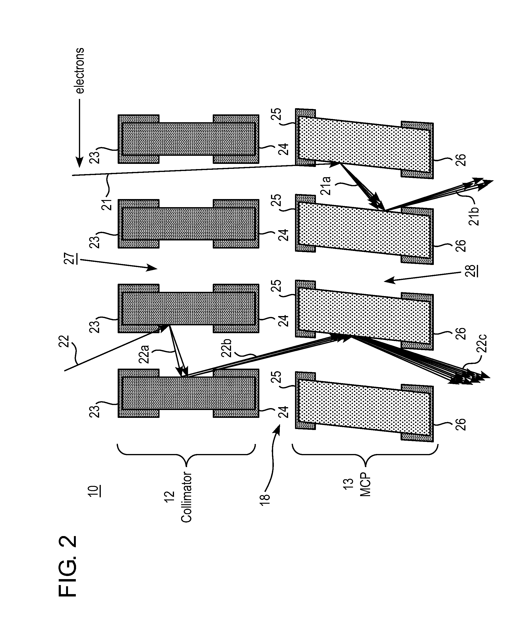 Image intensifier having an ion barrier with conductive material and method for making the same