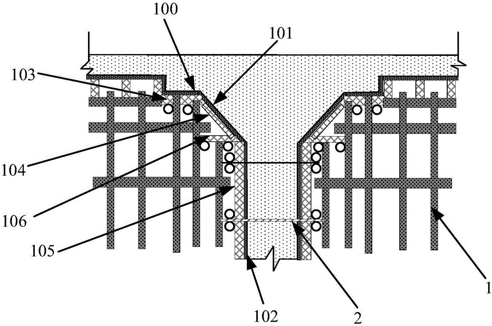 Material-saving type inclination linking and supporting plate column cap wood formwork and construction method thereof
