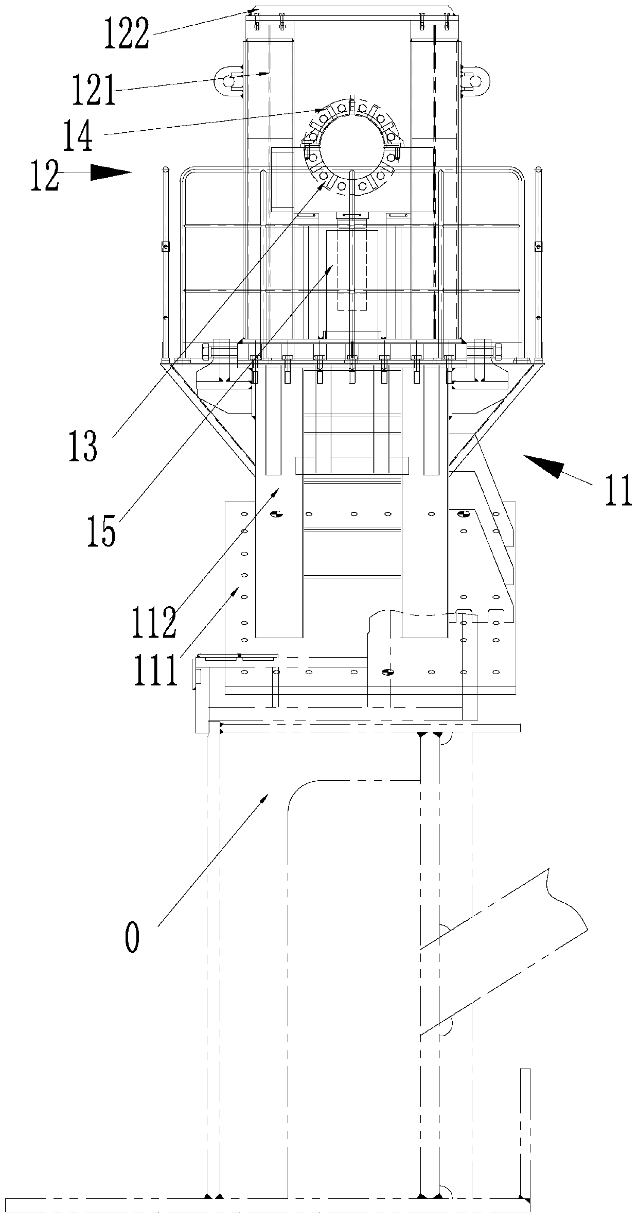 Main drive turn-over device and method for super-large-diameter shield tunneling machine