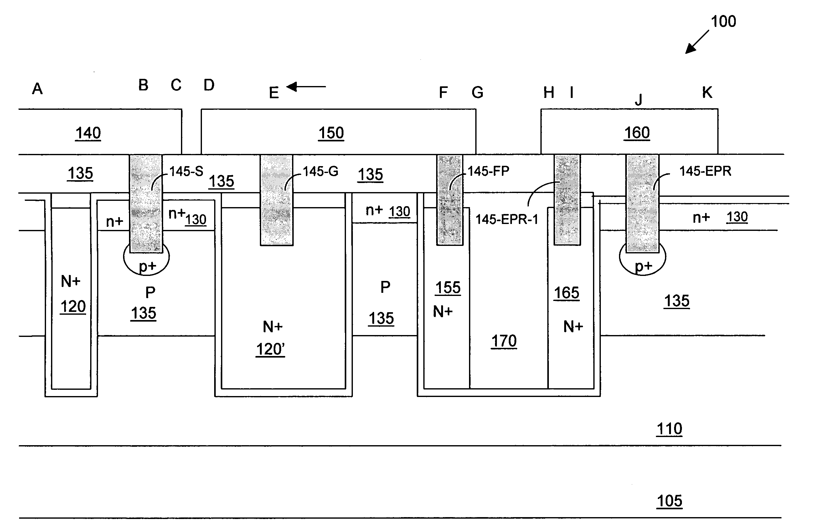 Trenched mosfet device configuration with reduced mask processes