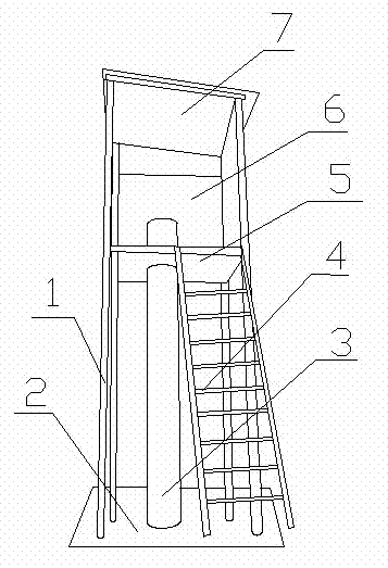 Measuring tower used for construction of stub matching method and arrangement thereof