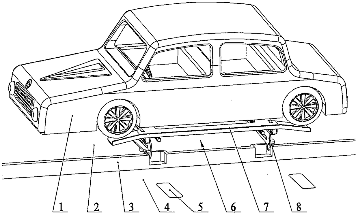 Parking spaces for straight-ahead and drop-off