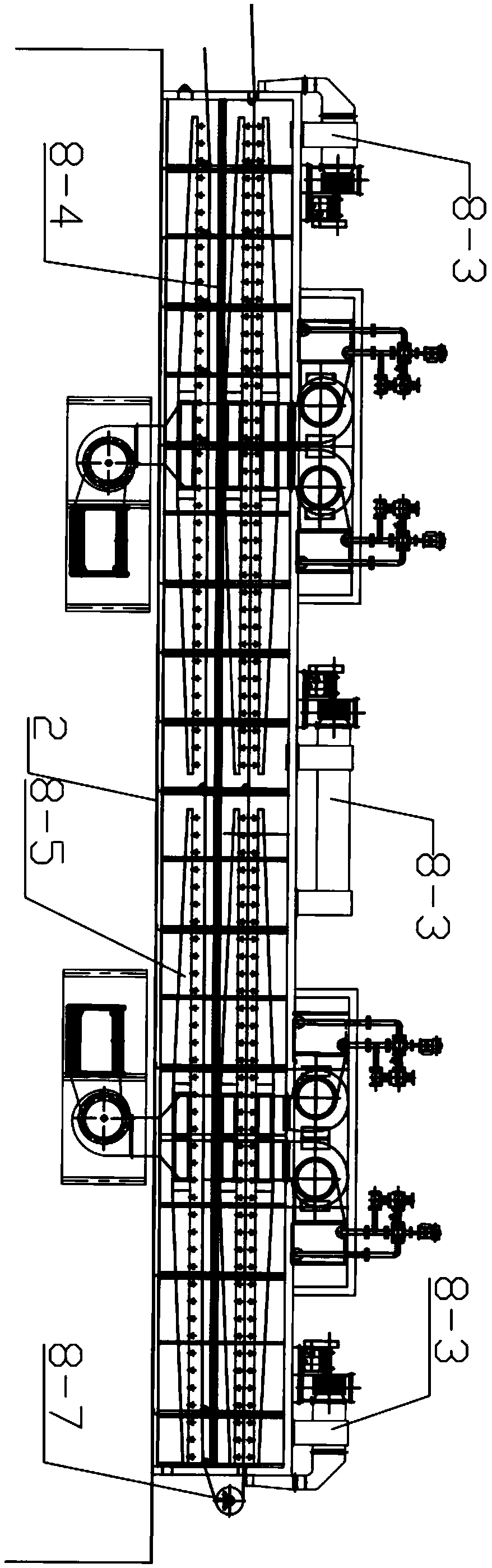 High-efficiency, space-saving and energy-saving oven for synthetic leather