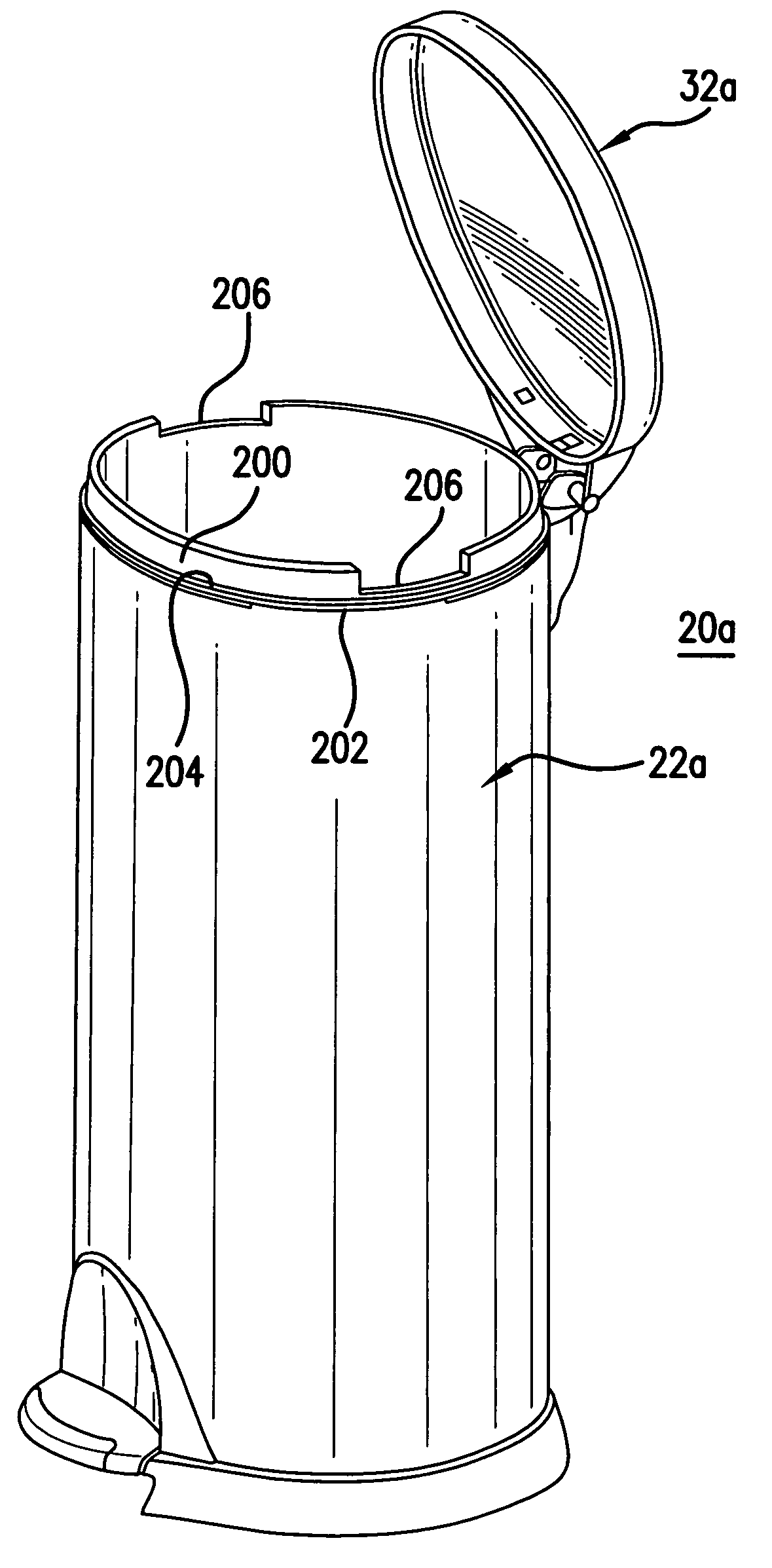 Trash can assembly and improvements thereto