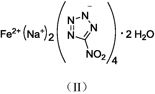 Bis(1,5-nitroaminotetrazole)-potassium ferrite tetrahydrate compound