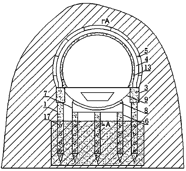 A kind of underground structure and construction method of tunnel cover bridge passing through bad geological conditions