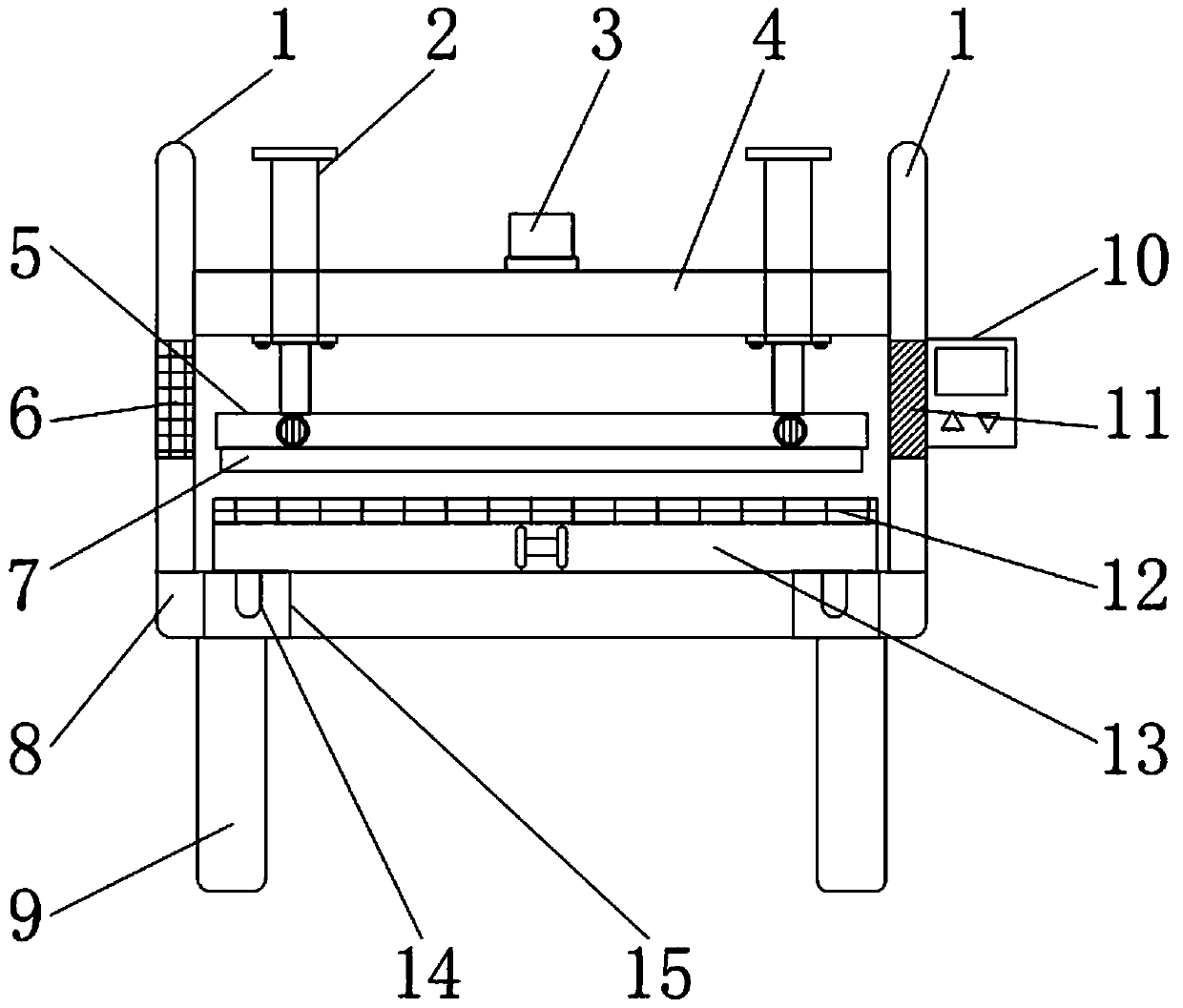 Lifting and fixing device for planing and cutting single-plate machine