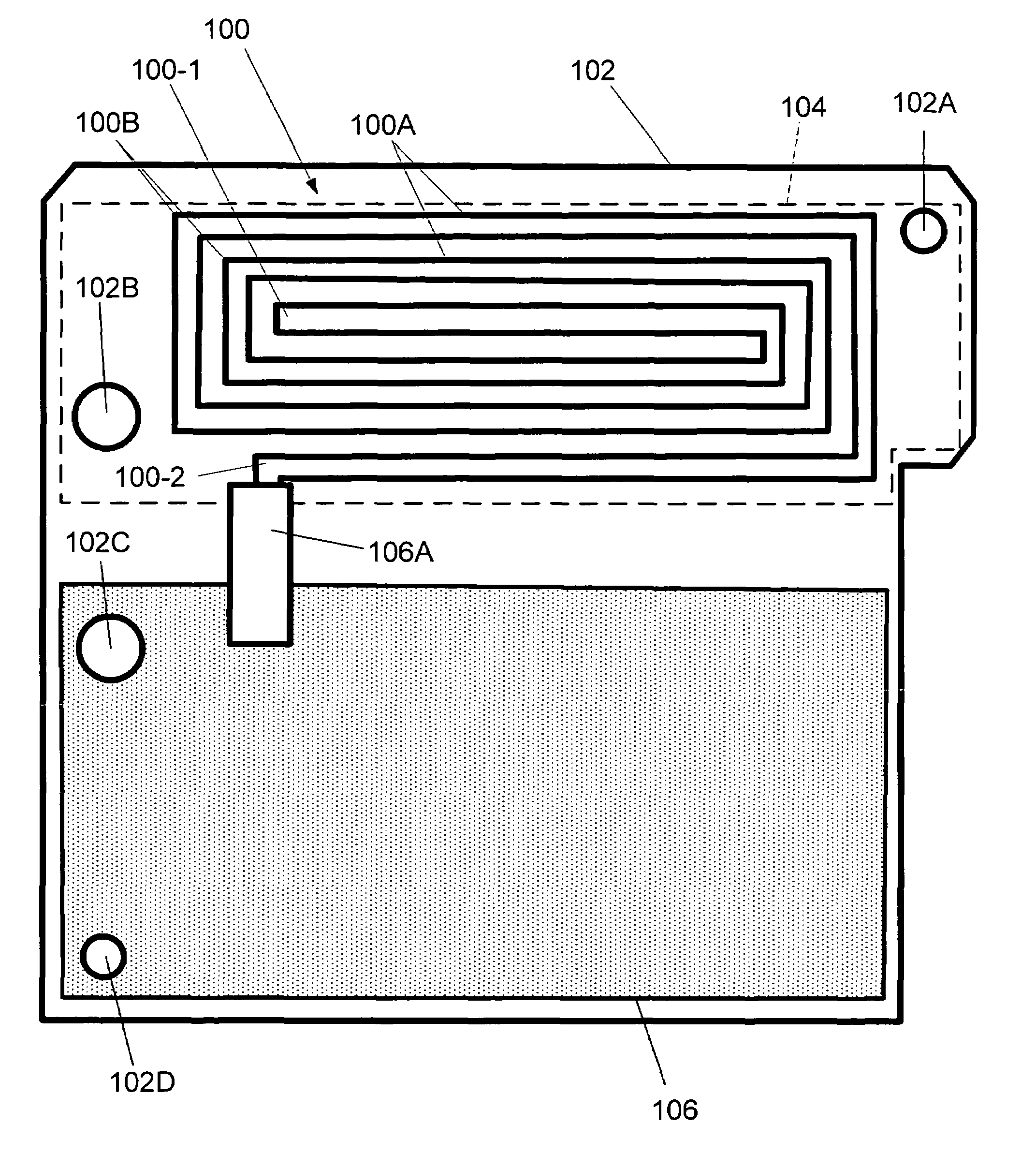 Microstrip antenna for RF receiver