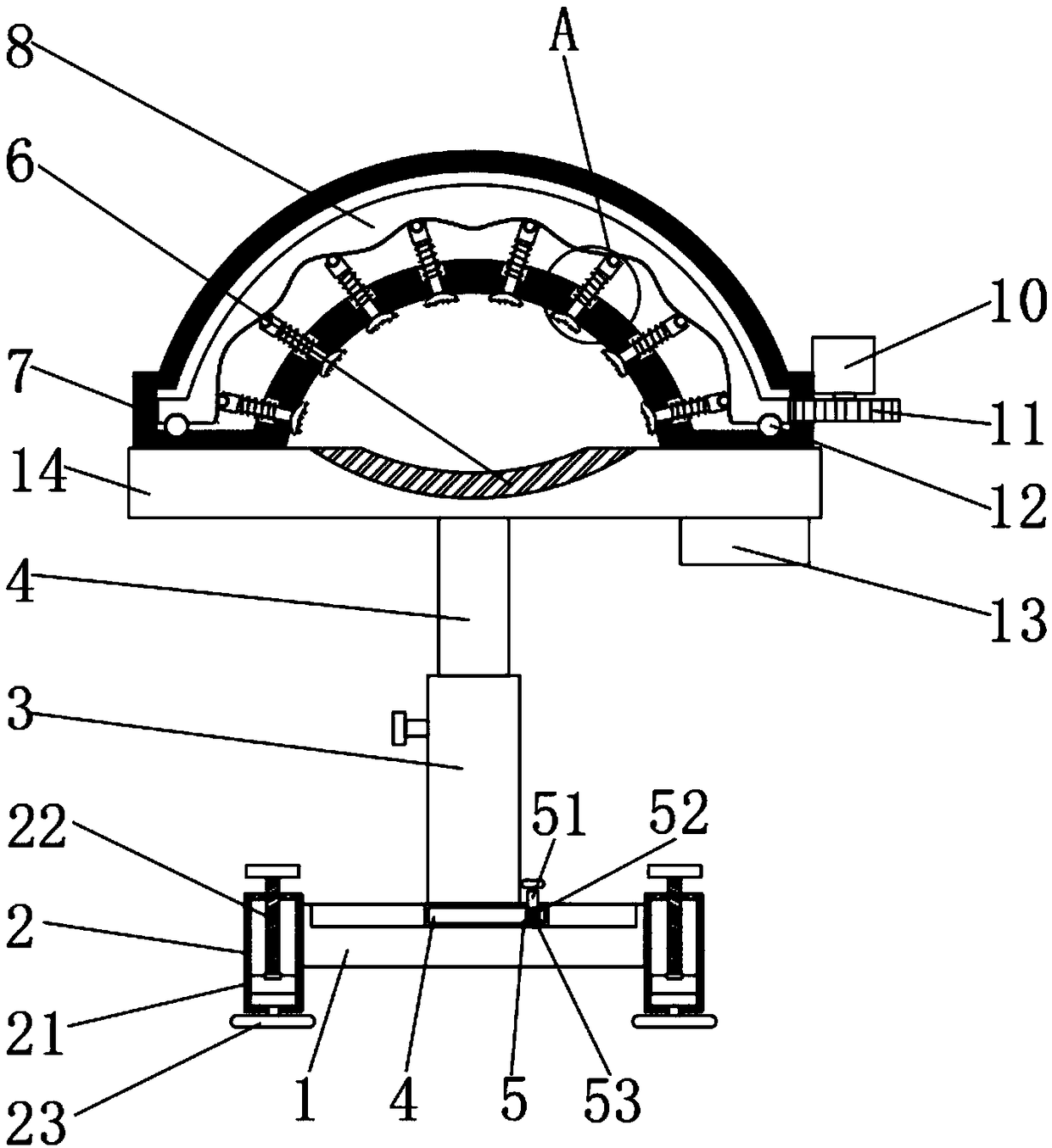 Supporting frame for ophthalmologic fundus laser