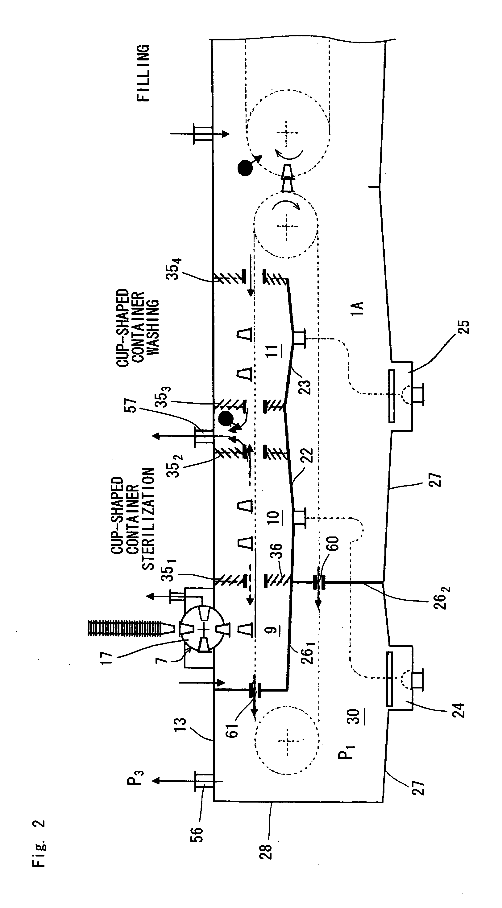 Method and apparatus for sterilization and filling of cup type container and cup type container-packed beverage manufactured by the apparatus