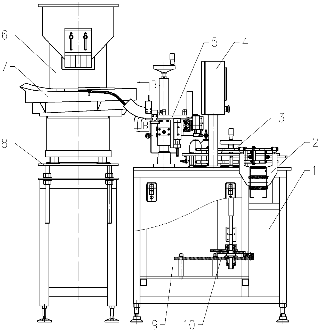 A fully automatic valve release machine without liquid pipe