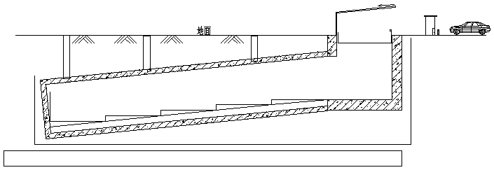 Inclined shaft type mechanical underground parking lot