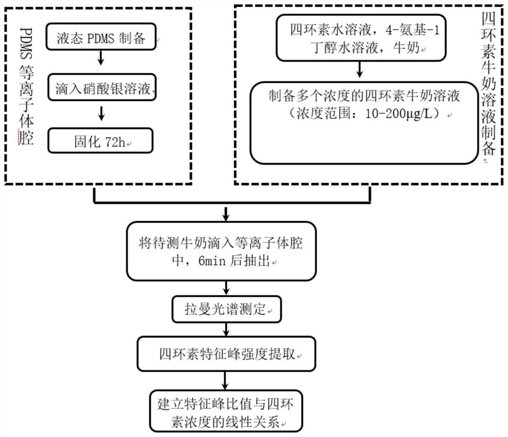 A method for detecting tetracycline in milk based on surface-enhanced Raman technology