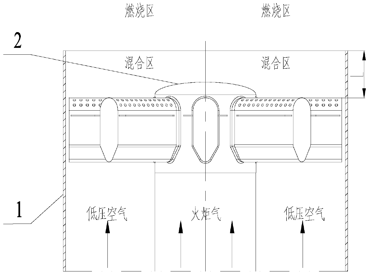 Novel low-pressure air combustion supporting torch combustor