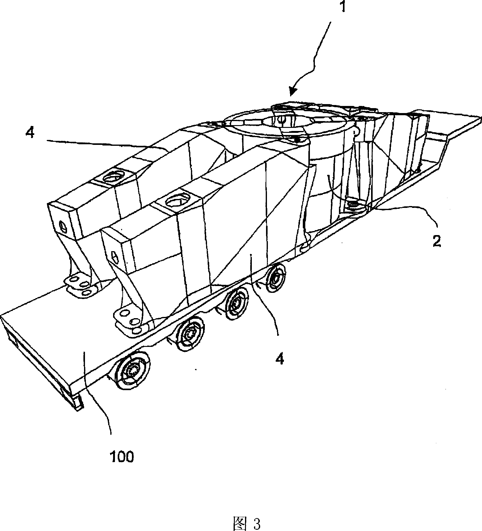 Crane lower body optimised for transport