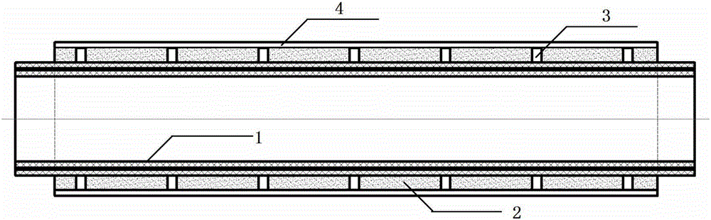 Hot melting connecting structure between metal-plastic composite pipes and manufacturing method of hot melting connecting structure