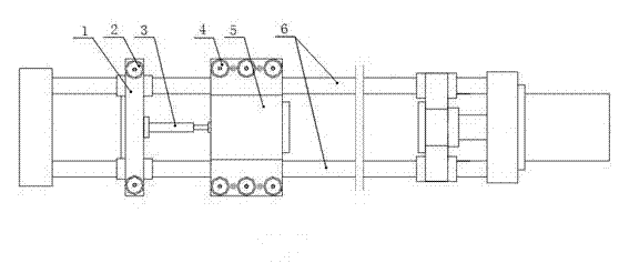 Clamping and moving device and method of cross beam of horizontal type tensile and compression testing machine