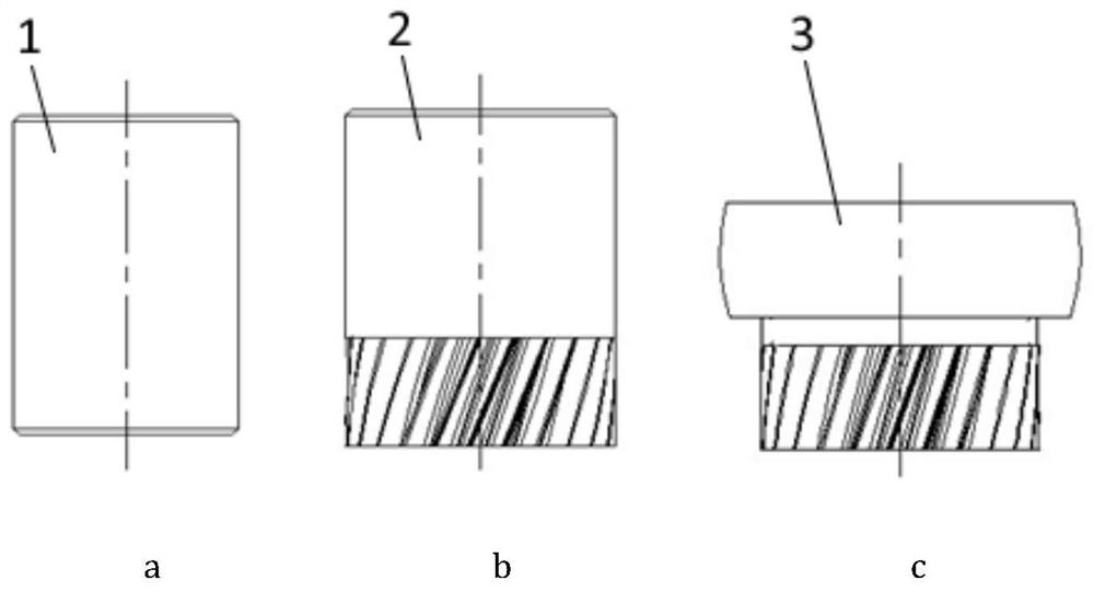 Cold extrusion forming process of helical gear