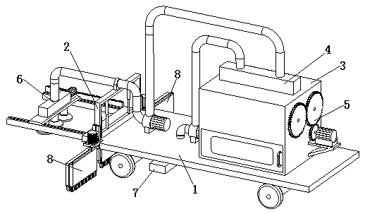 Road surface leaf automatic collecting equipment for environmental sanitation