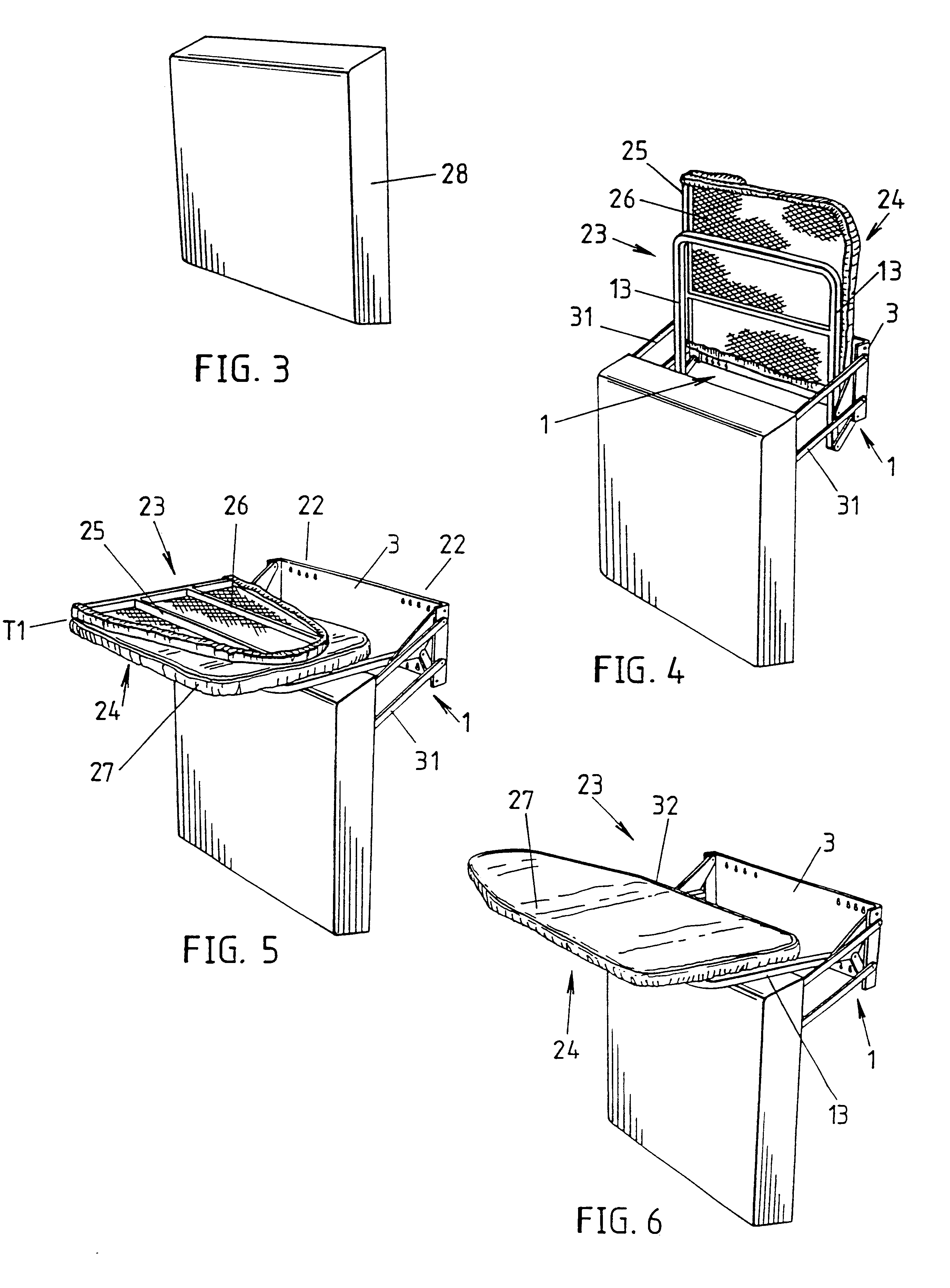 Pivotal support and foldaway wings