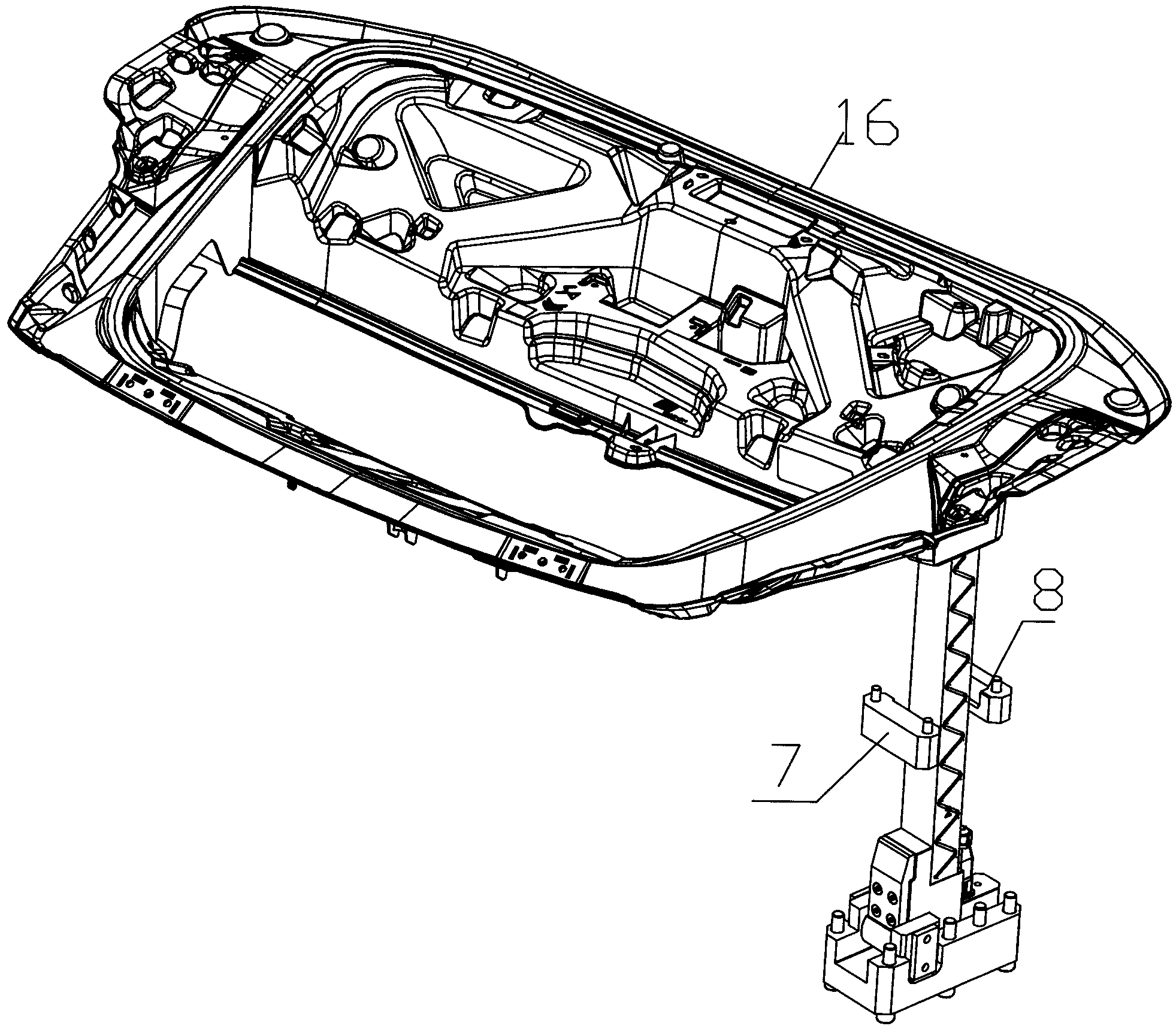 Mold with heating-steering lifter mechanism for forming SMC (sheet molding compound) product