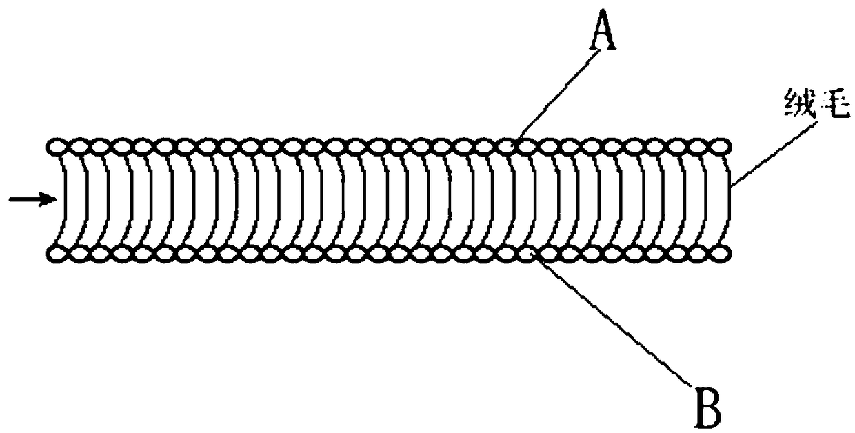 A kind of production method of double-sided composite fleece and obtained double-sided composite fleece