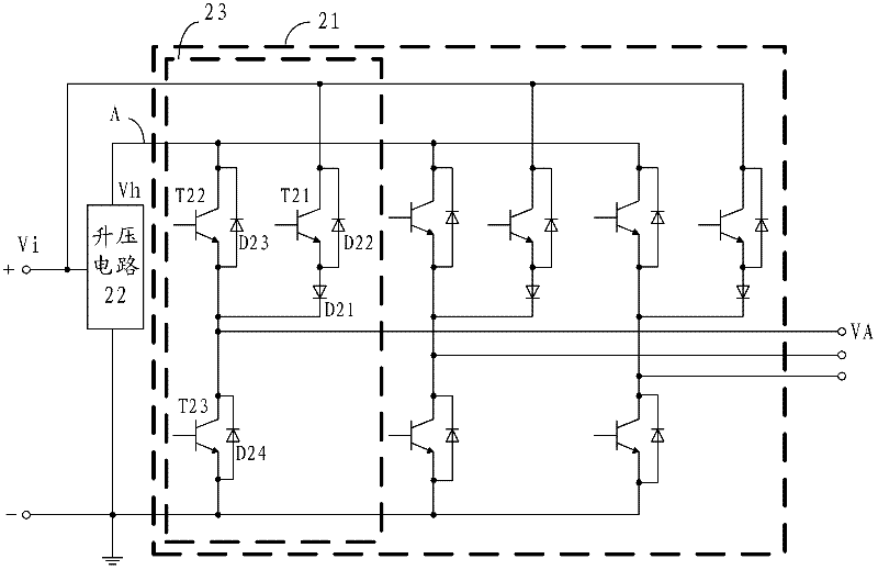 Inverting device and solar PV (Photovoltaic) grid-connected system applying same