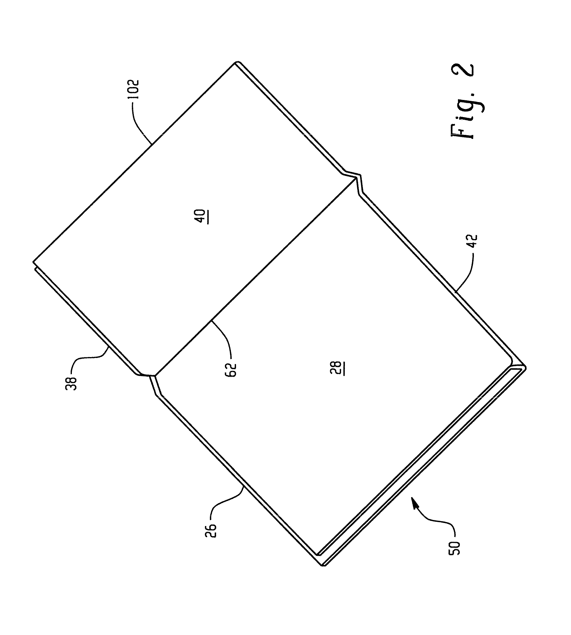 Folded sheet material and array of folded sheet materials