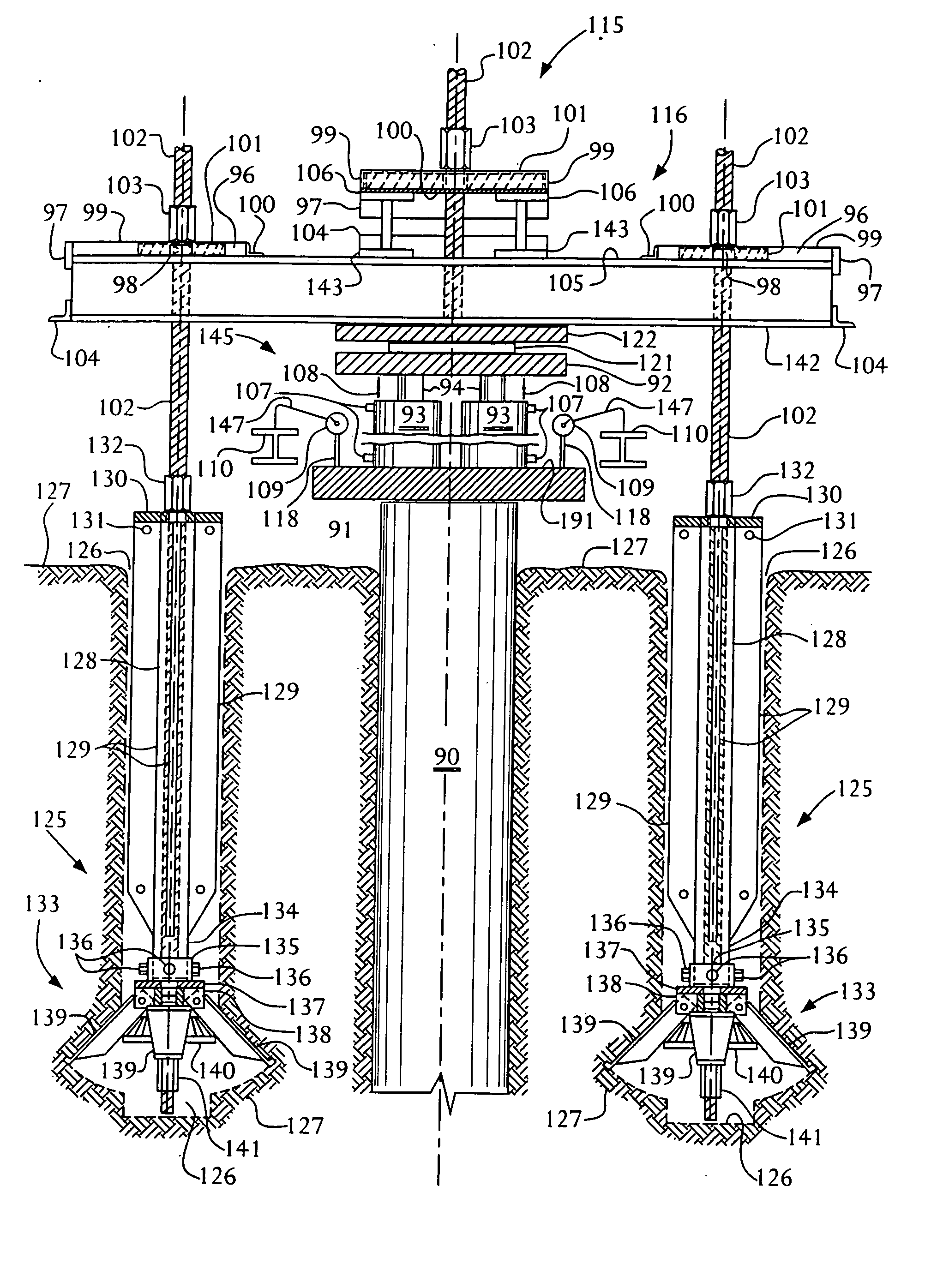 Pile testing reaction anchor apparatus and method