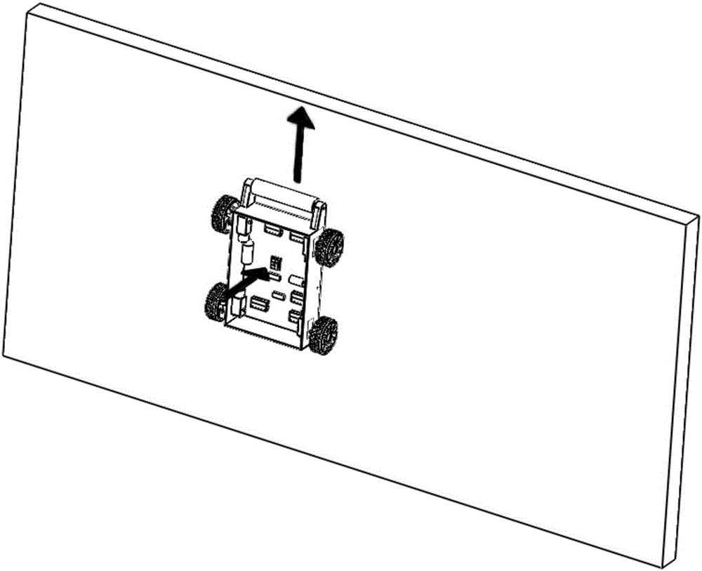 Wall-climbing trolley for spraying paint/glue